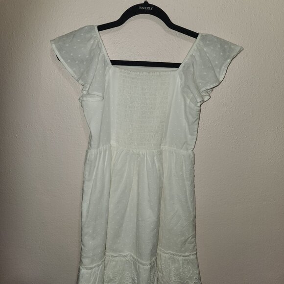 GAP White Eyelet Casual Kids Dress (Size L/10-12) - Picture 4 of 8
